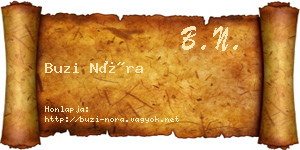 Buzi Nóra névjegykártya